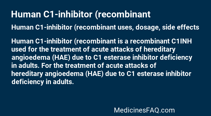 Human C1-inhibitor (recombinant