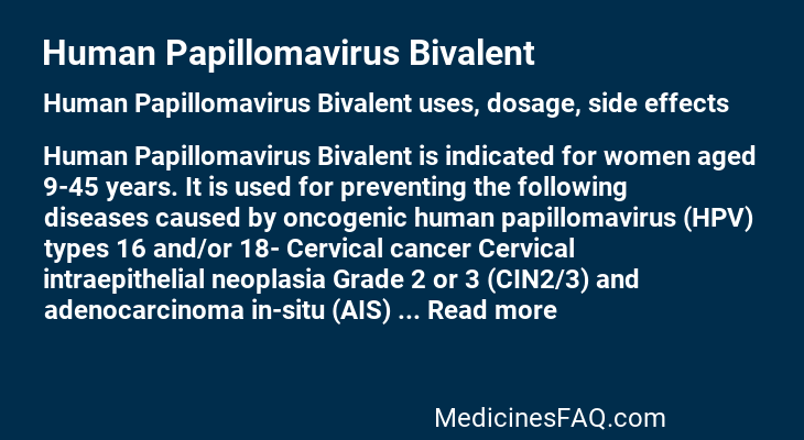 Human Papillomavirus Bivalent