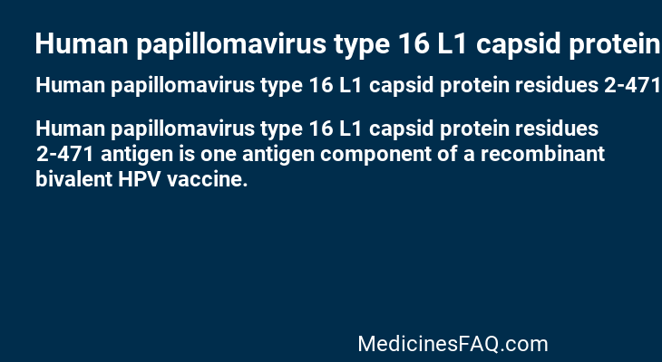 Human papillomavirus type 16 L1 capsid protein residues 2-471 antigen