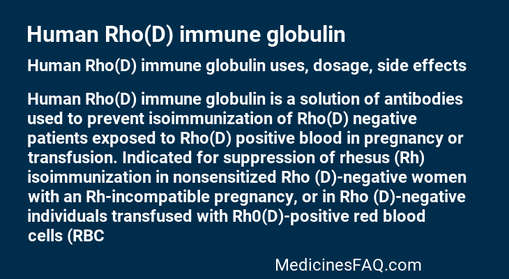Human Rho(D) immune globulin