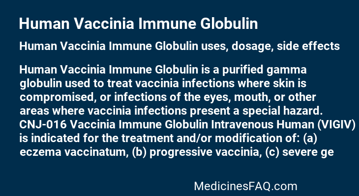 Human Vaccinia Immune Globulin
