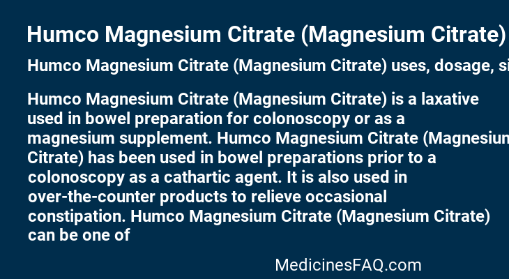 Humco Magnesium Citrate (Magnesium Citrate)