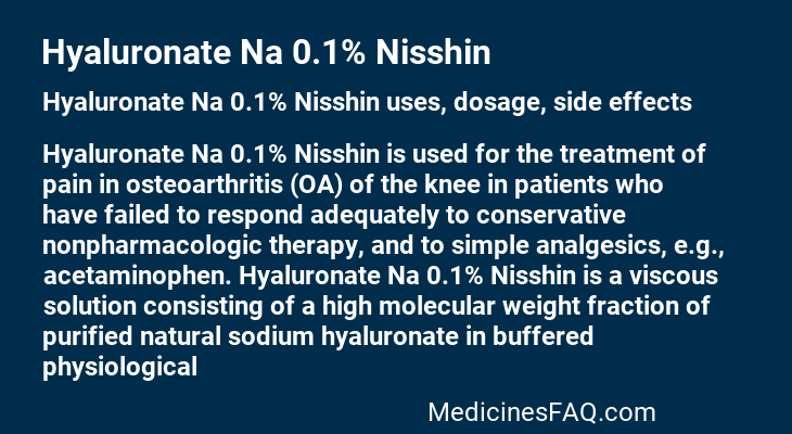 Hyaluronate Na 0.1% Nisshin