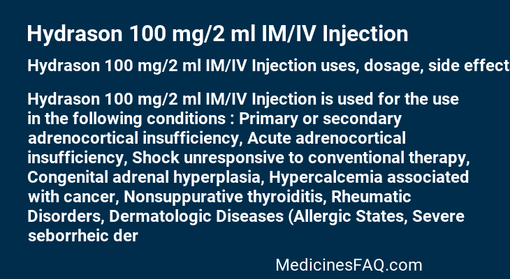 Hydrason 100 mg/2 ml IM/IV Injection