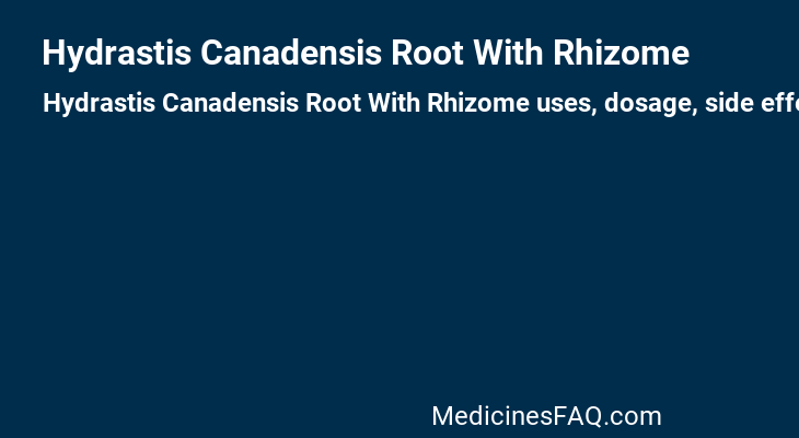 Hydrastis Canadensis Root With Rhizome
