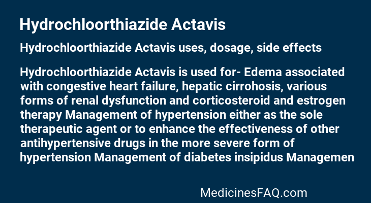 Hydrochloorthiazide Actavis