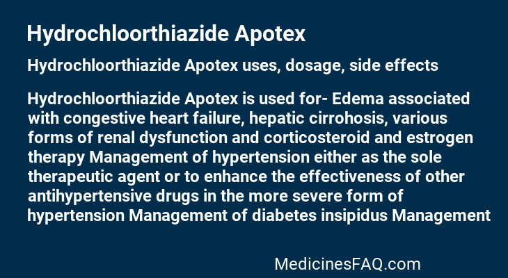 Hydrochloorthiazide Apotex