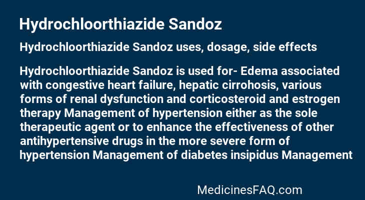 Hydrochloorthiazide Sandoz