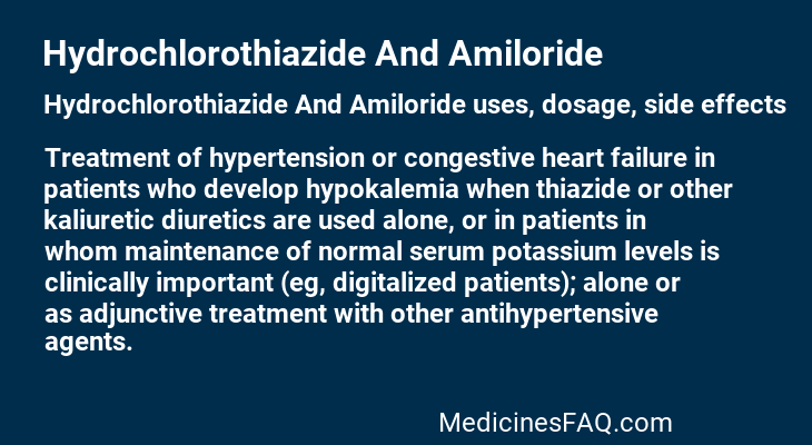 Hydrochlorothiazide And Amiloride