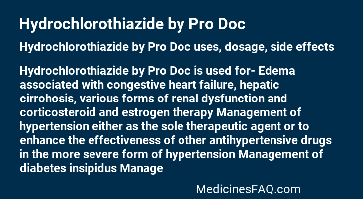 Hydrochlorothiazide by Pro Doc