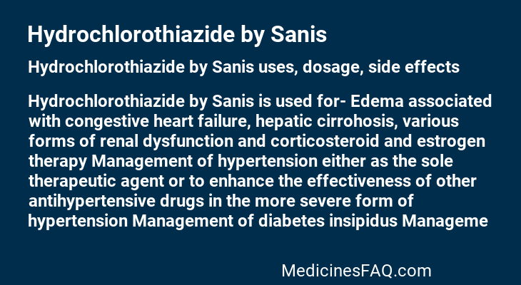 Hydrochlorothiazide by Sanis