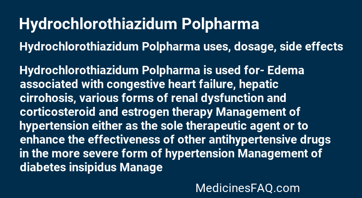 Hydrochlorothiazidum Polpharma