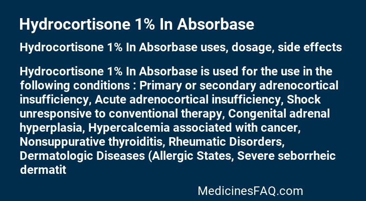 Hydrocortisone 1% In Absorbase