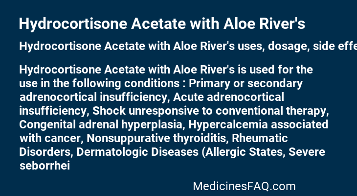 Hydrocortisone Acetate with Aloe River's