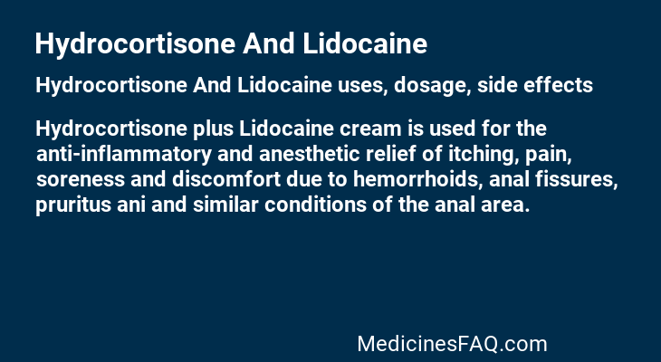 Hydrocortisone And Lidocaine