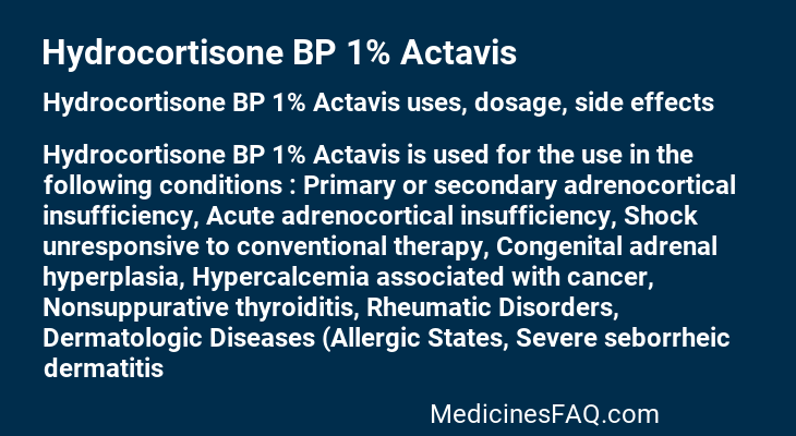 Hydrocortisone BP 1% Actavis