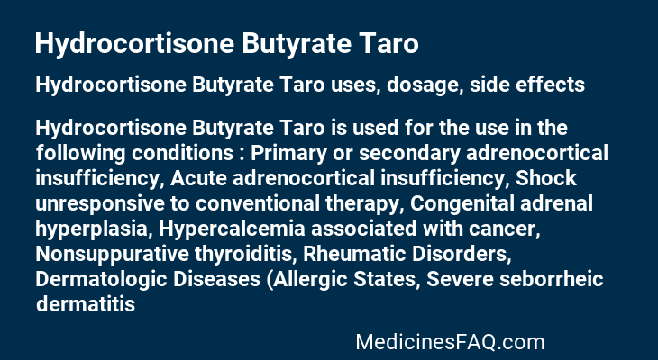 Hydrocortisone Butyrate Taro