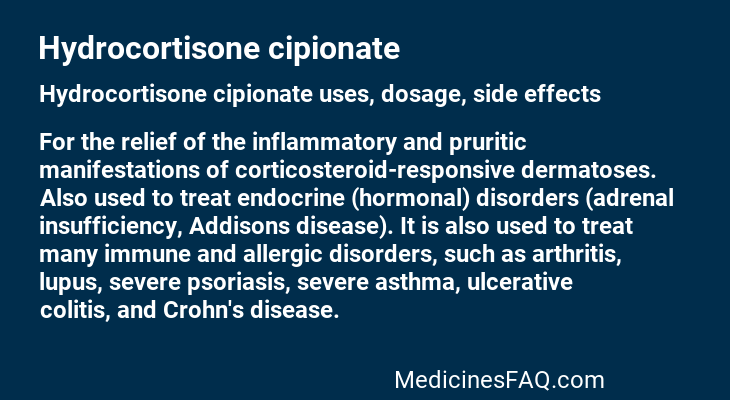 Hydrocortisone cipionate