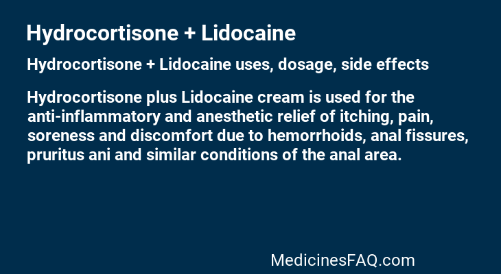 Hydrocortisone + Lidocaine