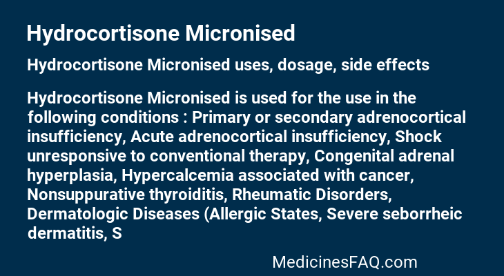 Hydrocortisone Micronised