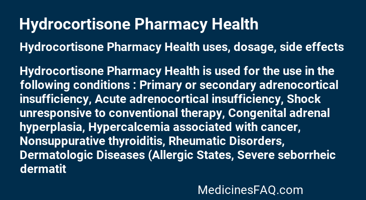 Hydrocortisone Pharmacy Health