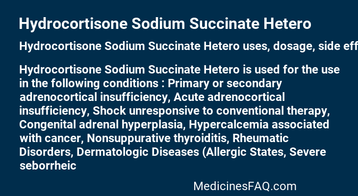 Hydrocortisone Sodium Succinate Hetero