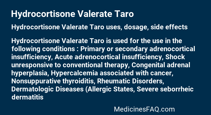 Hydrocortisone Valerate Taro