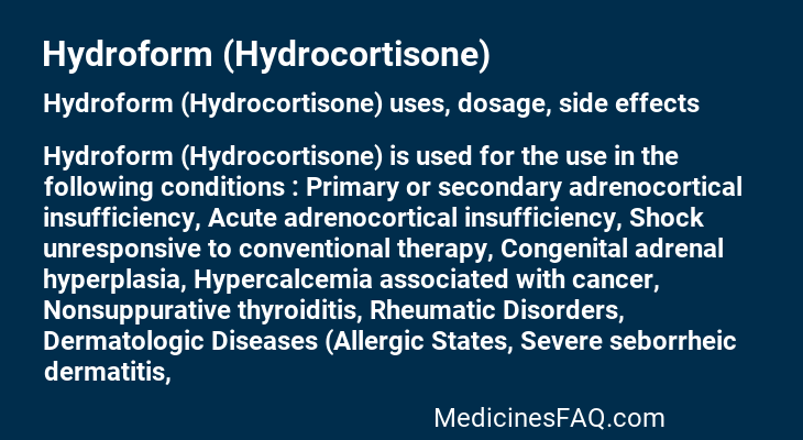 Hydroform (Hydrocortisone)