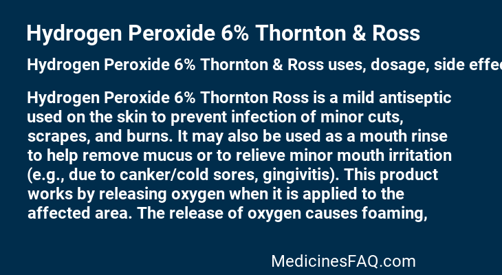 Hydrogen Peroxide 6% Thornton & Ross