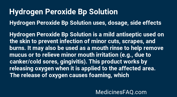 Hydrogen Peroxide Bp Solution