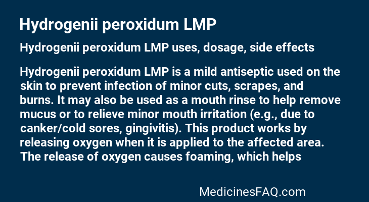 Hydrogenii peroxidum LMP