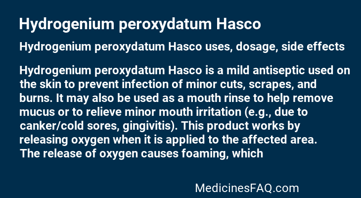Hydrogenium peroxydatum Hasco