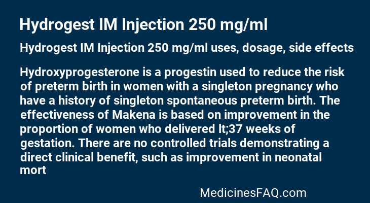 Hydrogest IM Injection 250 mg/ml