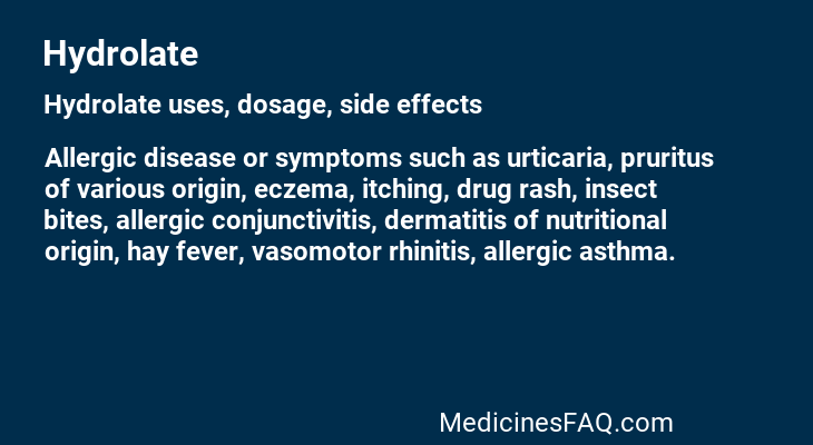 Hydrolate