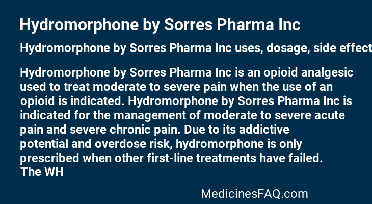 Hydromorphone by Sorres Pharma Inc