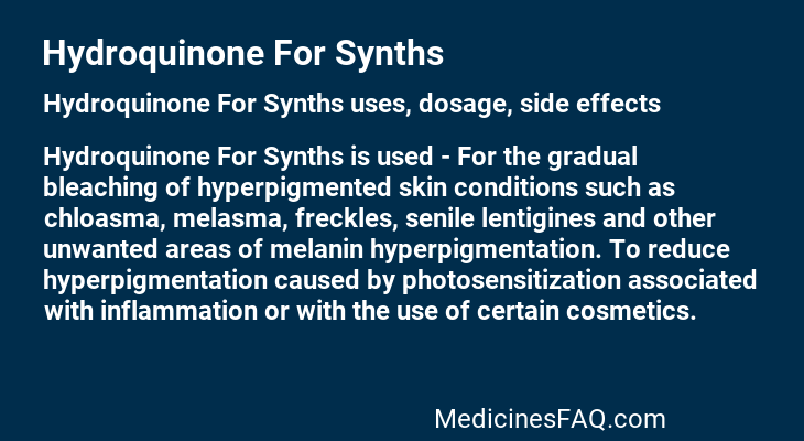 Hydroquinone For Synths