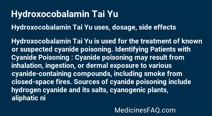Hydroxocobalamin Tai Yu