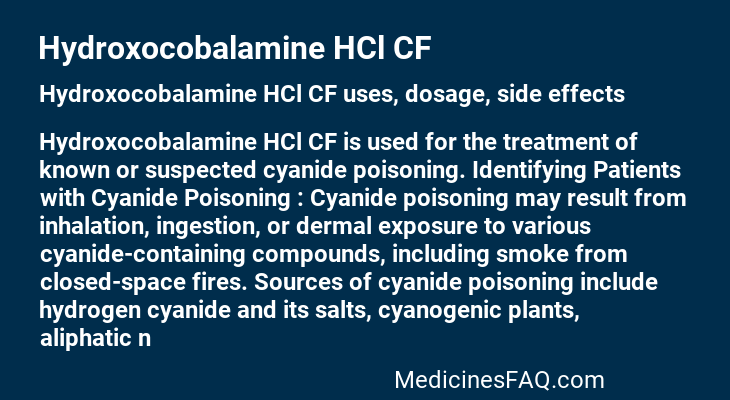 Hydroxocobalamine HCl CF
