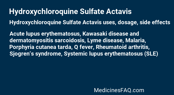 Hydroxychloroquine Sulfate Actavis