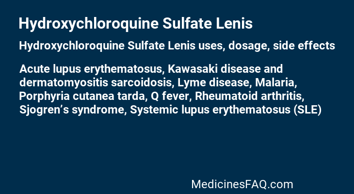 Hydroxychloroquine Sulfate Lenis