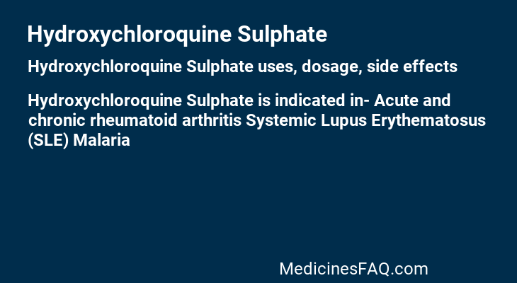 Hydroxychloroquine Sulphate