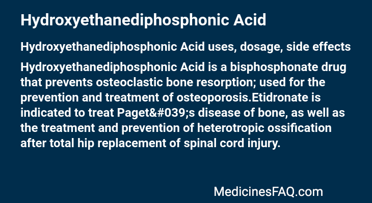 Hydroxyethanediphosphonic Acid