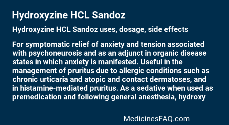 Hydroxyzine HCL Sandoz