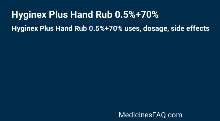 Hyginex Plus Hand Rub 0.5%+70%