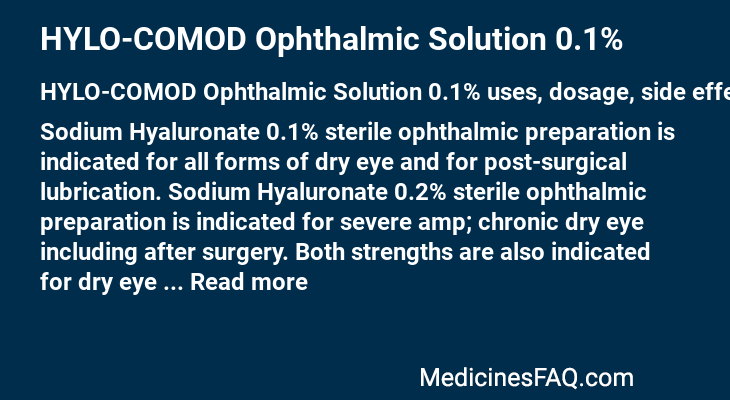 HYLO-COMOD Ophthalmic Solution 0.1%