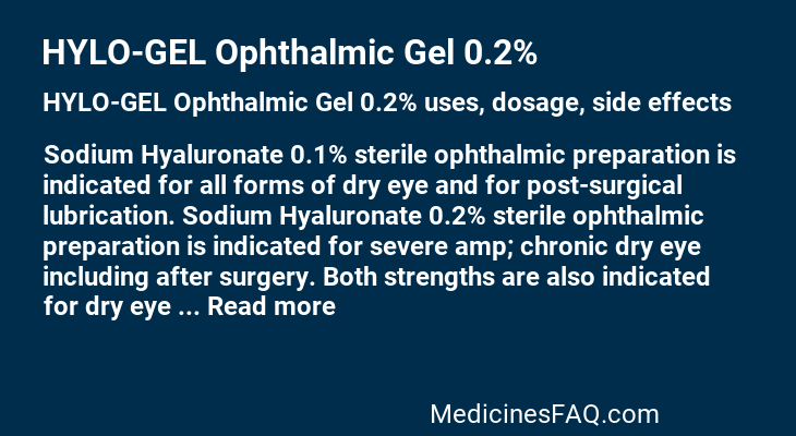 HYLO-GEL Ophthalmic Gel 0.2%