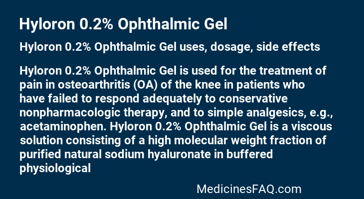 Hyloron 0.2% Ophthalmic Gel