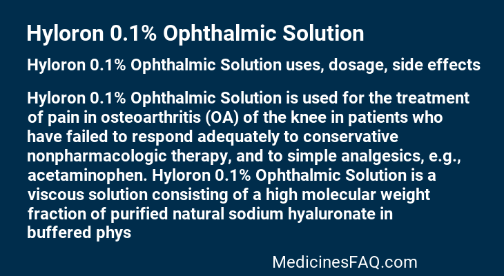 Hyloron 0.1% Ophthalmic Solution