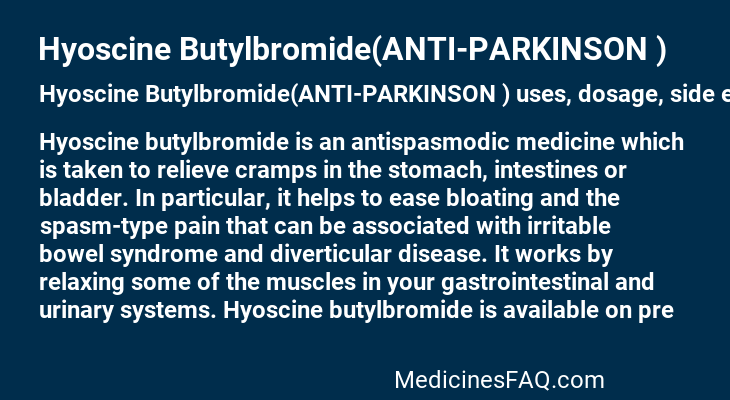 Hyoscine Butylbromide(ANTI-PARKINSON )