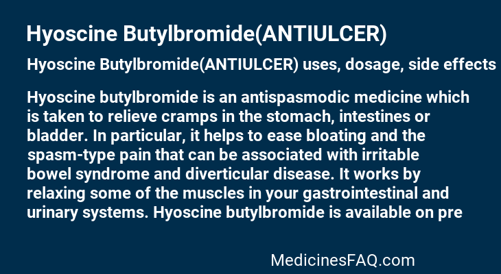 Hyoscine Butylbromide(ANTIULCER)
